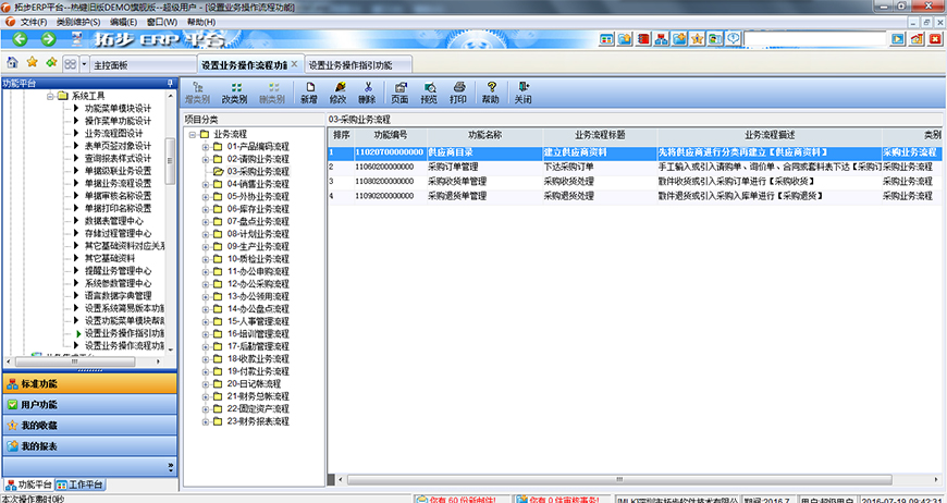 拓步ERP業(yè)務流程設(shè)置