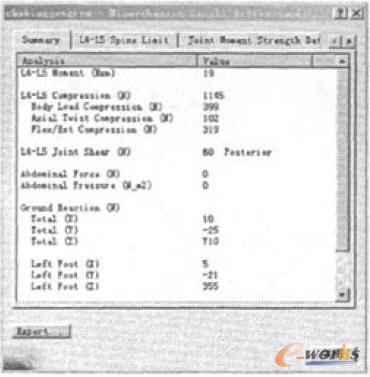 體力分析結(jié)果