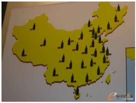 圖3 青島啤酒全國銷售網(wǎng)絡(luò)圖 圖3 青島啤酒全國銷售網(wǎng)絡(luò)圖