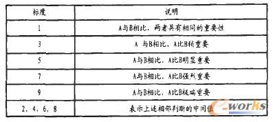 因素重要性標(biāo)度表