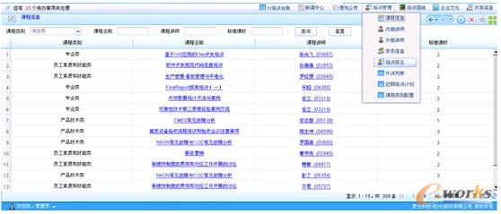 圖4 聚光科技培訓(xùn)管理子系統(tǒng)界面