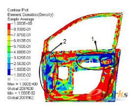 下鉸鏈安裝板拓?fù)鋬?yōu)化密度云圖