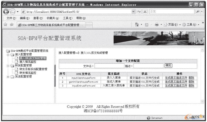 SOA-BPM系統(tǒng)集成平臺(tái)的配置管理操作界面
