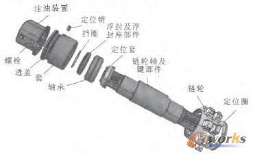鏈輪左側爆炸圖