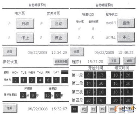 系統(tǒng)主要觸摸屏界面