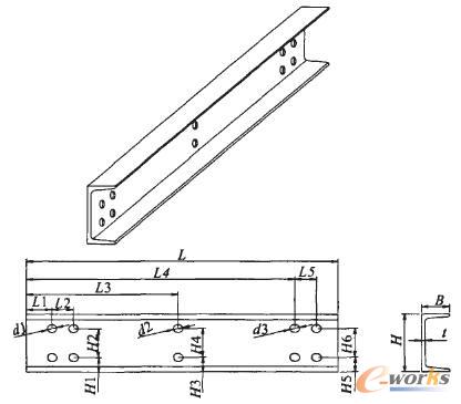 槽鋼梁參數(shù)代號(hào)圖