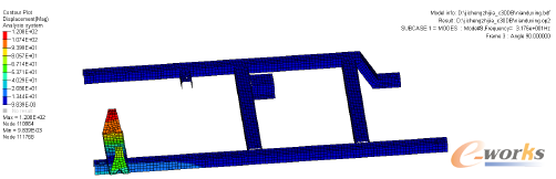 圖4 安裝支架第二階模態(tài)振型圖