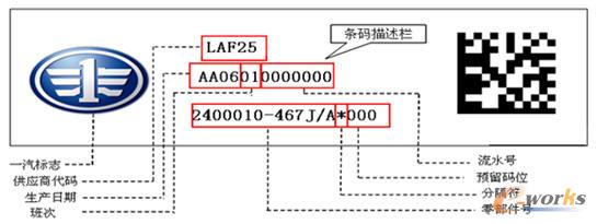 一汽解放汽車零件防偽標(biāo)識