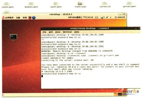 圖5 使用授權(quán)證書訪問虛擬機