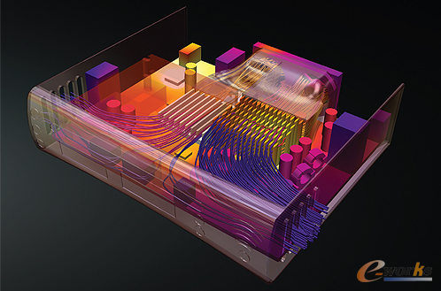 圖4 使用歐特克公司仿真CFD進行氣流和熱分析
