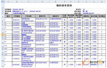 ERP導(dǎo)出的物料清單
