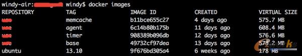 docker images命令列出image