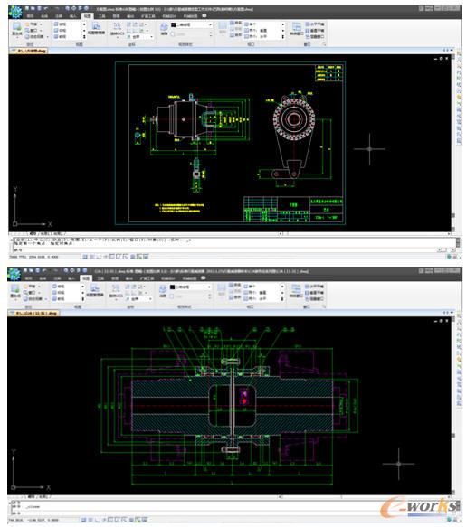 工程師用中望CAD設(shè)計(jì)的X型行星齒輪減速器及聯(lián)軸器方案圖