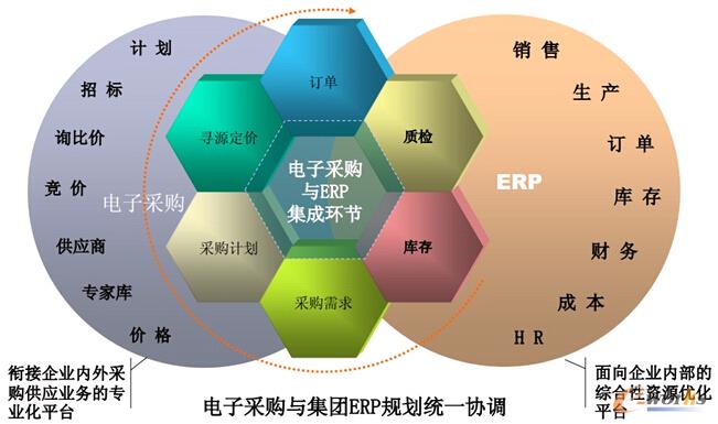 圖2 電子采購與集團(tuán)ERP規(guī)劃同意協(xié)調(diào)