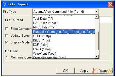 Parasolid支持文件導(dǎo)入的格式