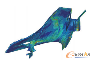 圖4 通過全局強(qiáng)度分析確定的每個單元的最高應(yīng)力值