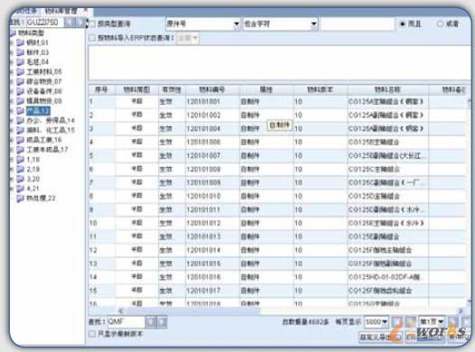 與ERP物料分類保持一致