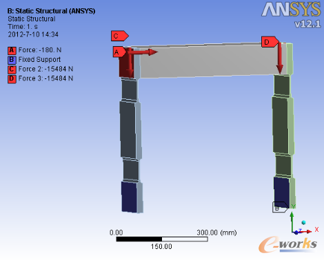 圖7 彈簧片抗彎剛度計(jì)算—載荷圖
