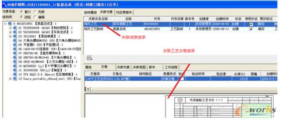 圖14 BOM多視圖關(guān)聯(lián)信息